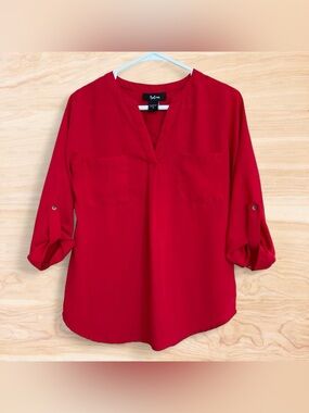 Saloni Red 3/4 Sleeve Blouse